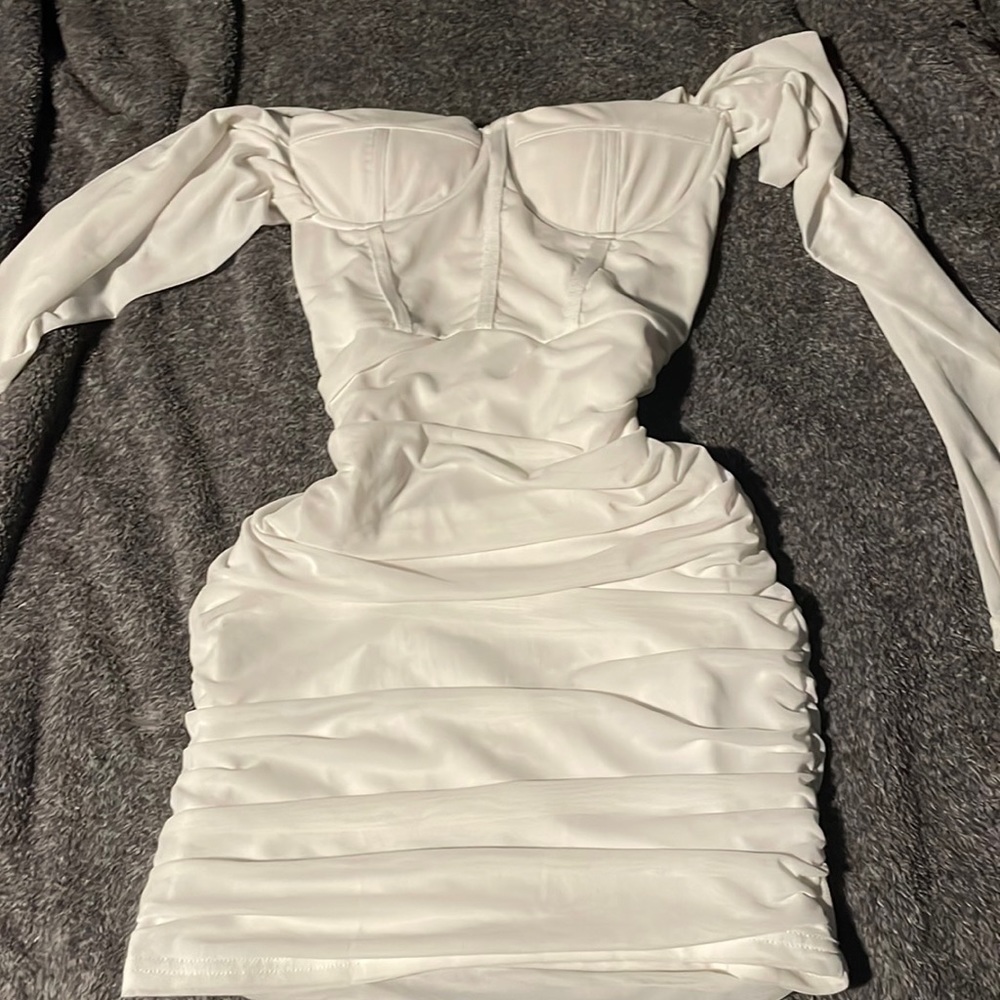 White long sleeve princess Polly dress.